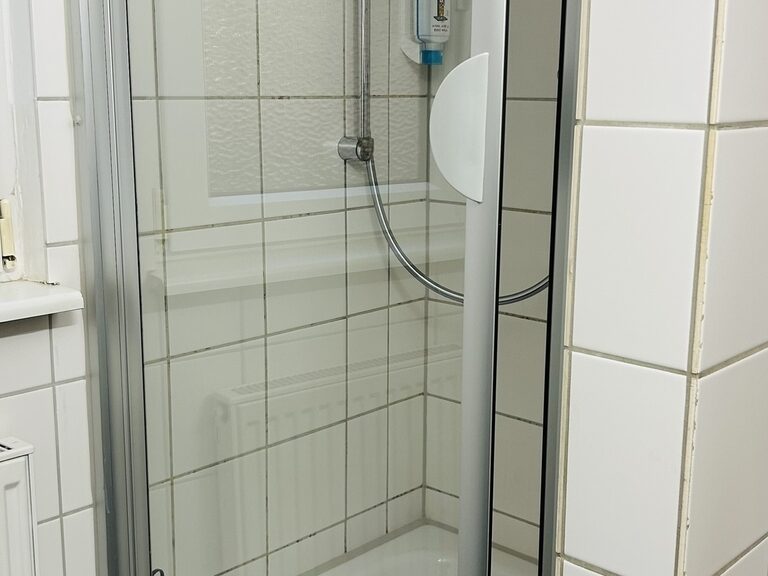 Dusche im Hotelzimmer des Family Club Harz